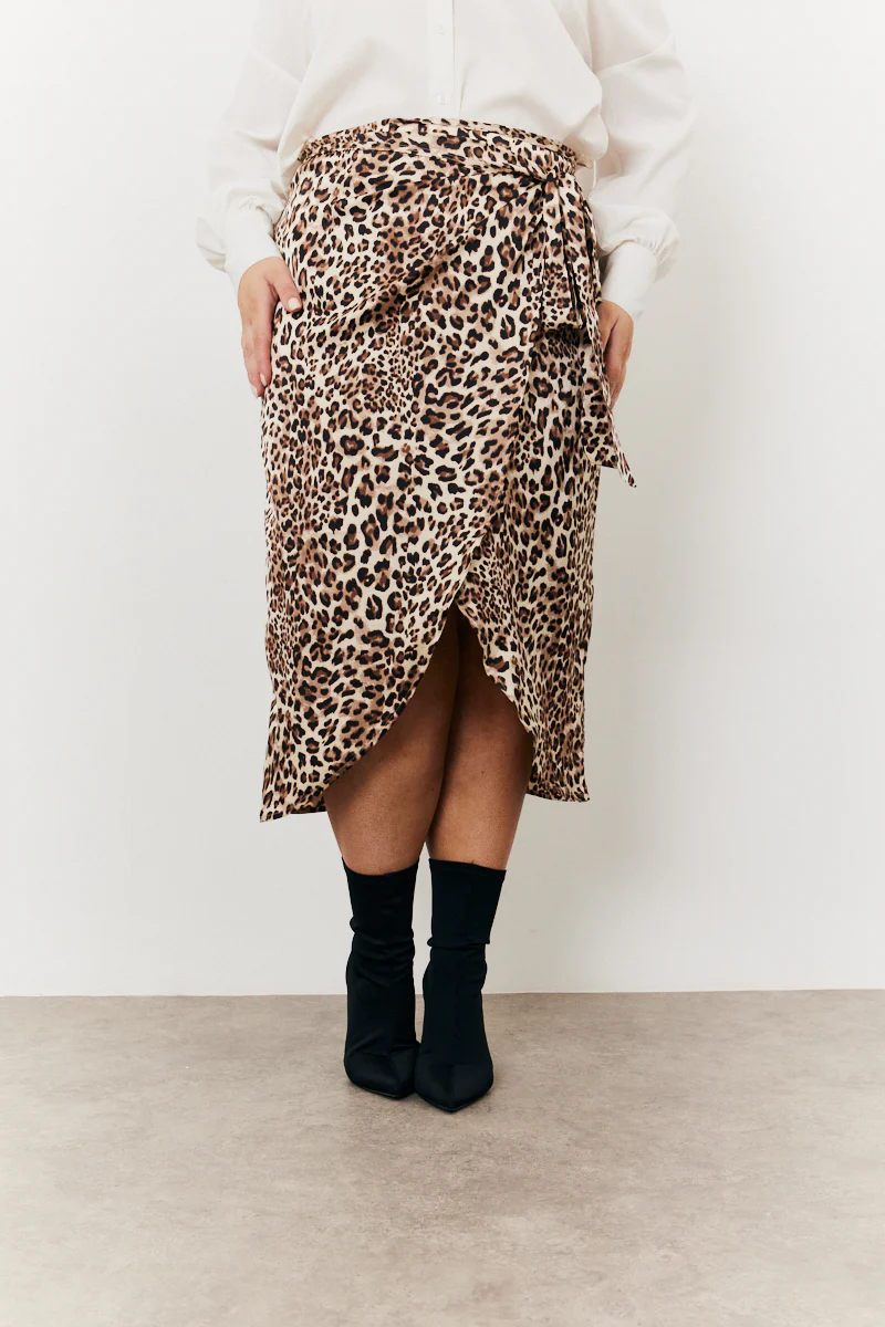 Leopard Wrap Midi Skirt - Image 3