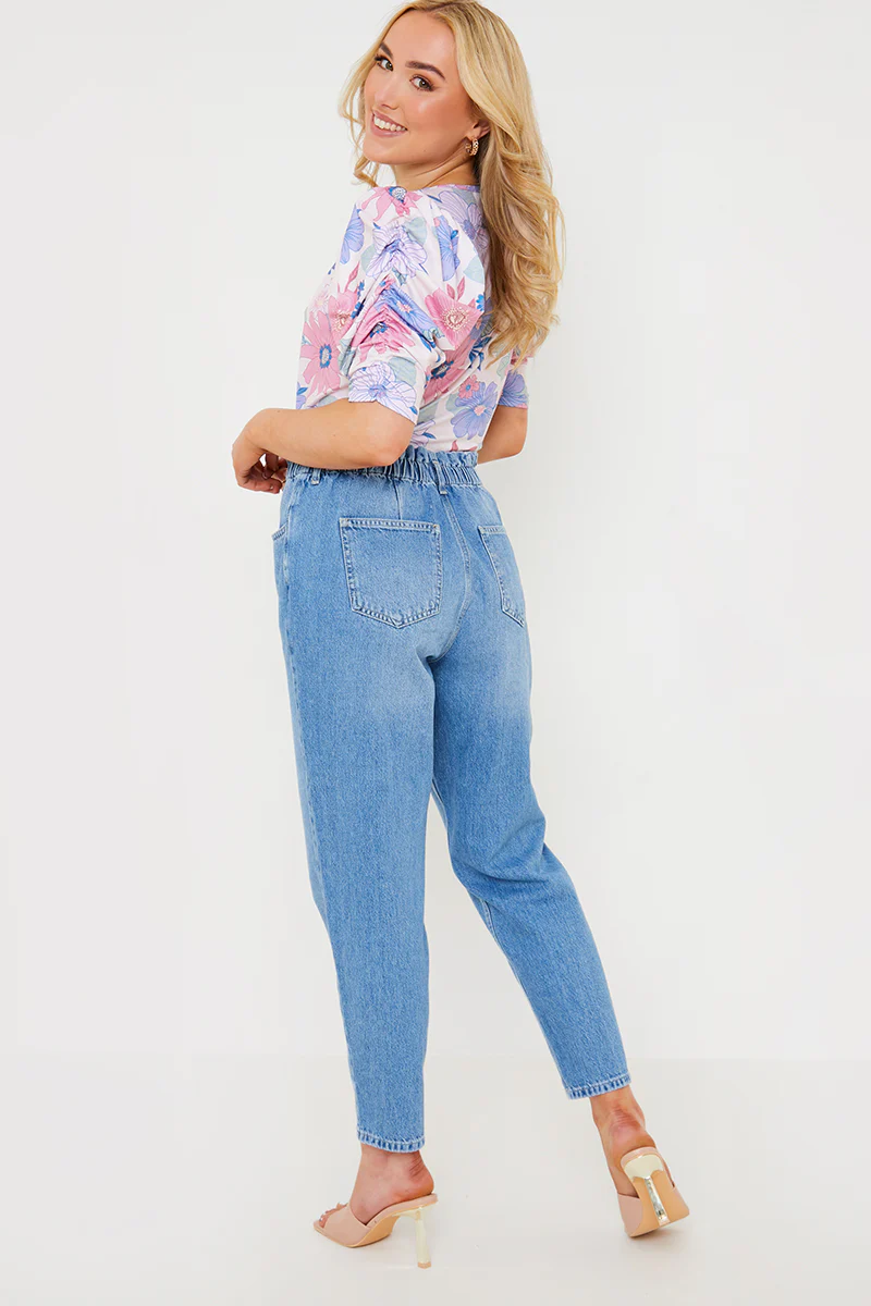 Lightwash Denim Paperbag Jeans - Image 10