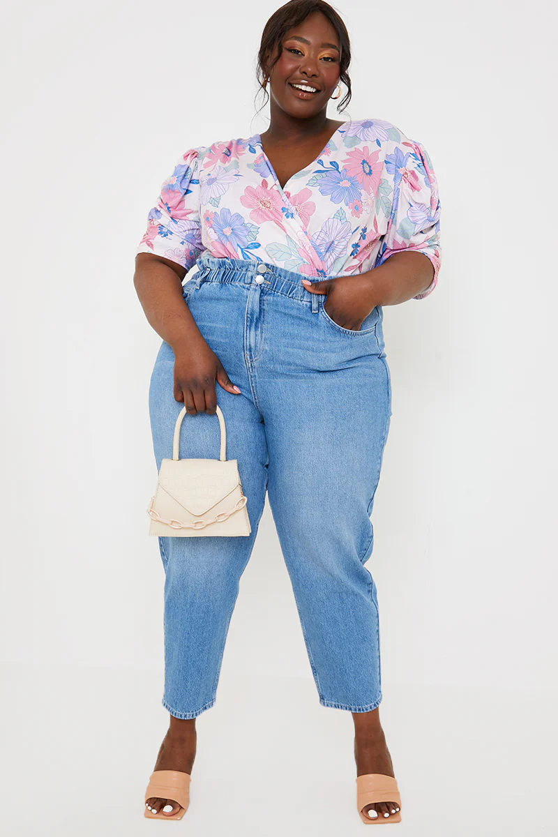 Lightwash Denim Paperbag Jeans - Image 4