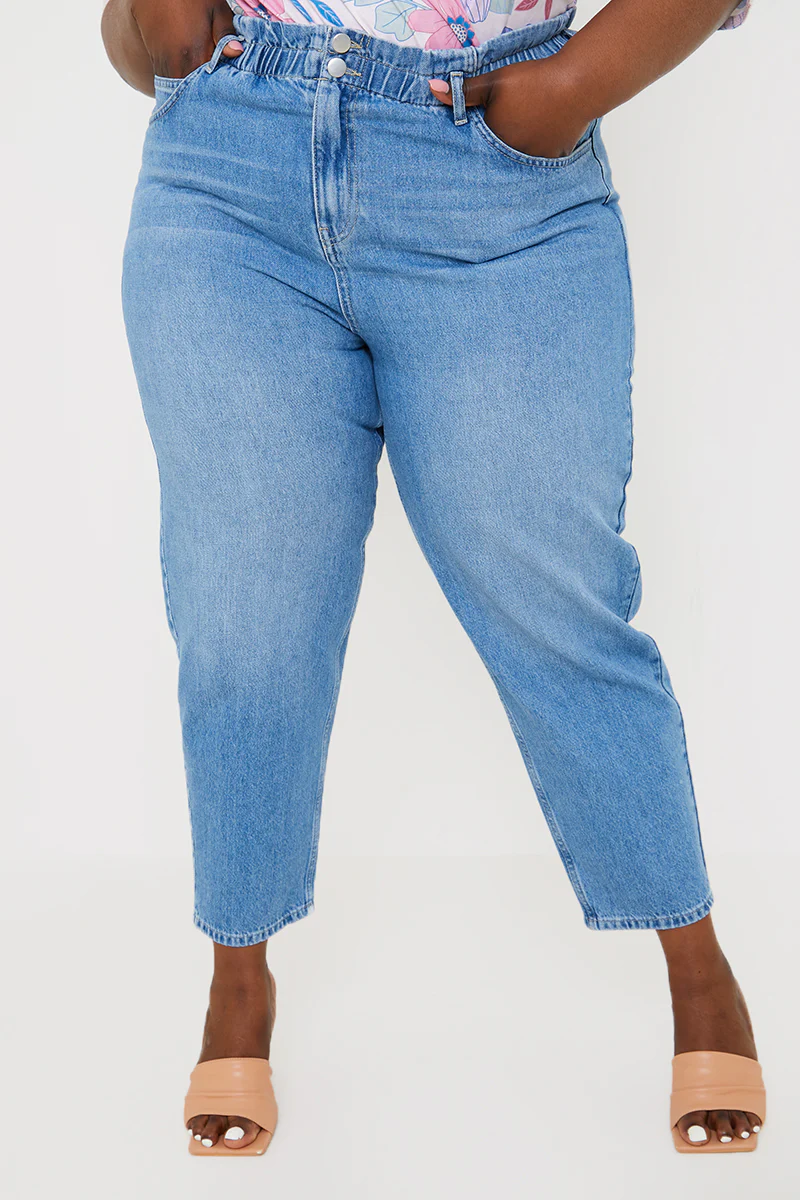 Lightwash Denim Paperbag Jeans - Image 7