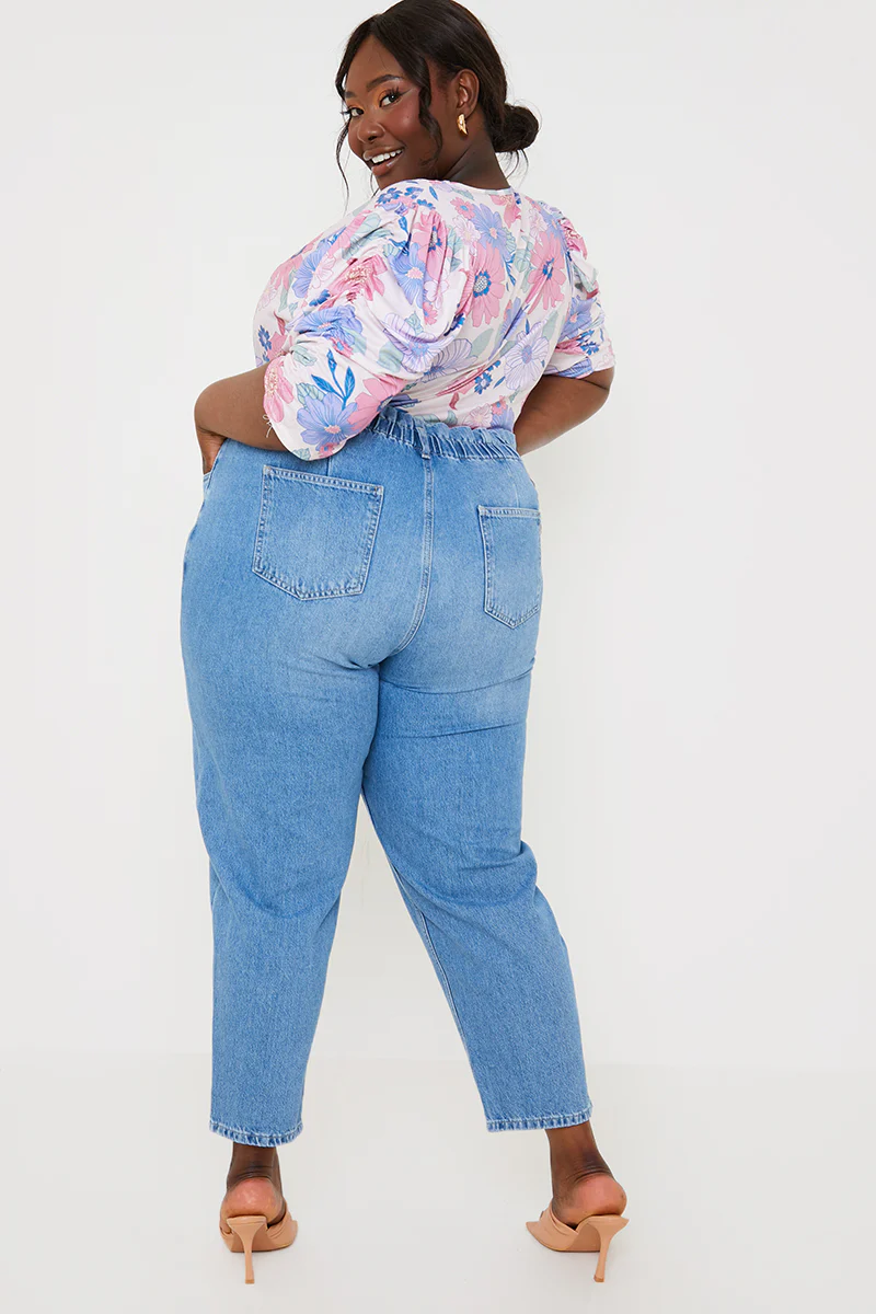 Lightwash Denim Paperbag Jeans - Image 8