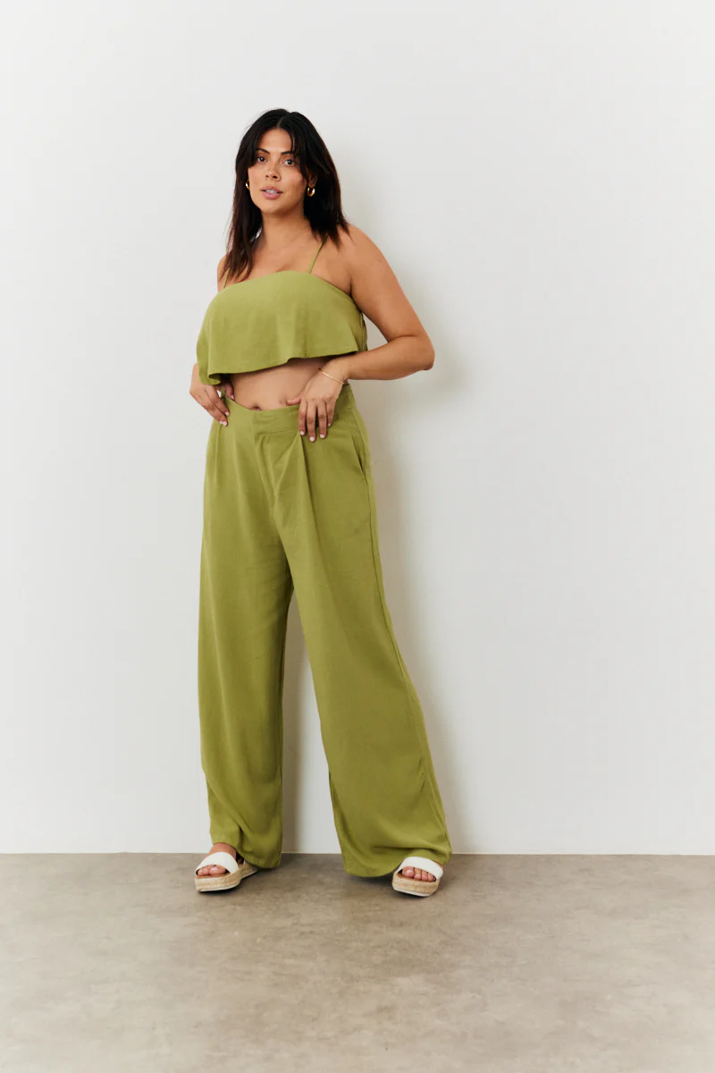 Linen Blend Wide Leg Trouser - Image 5