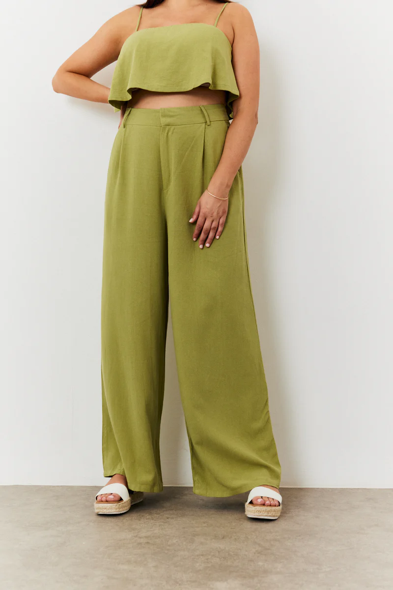 Linen Blend Wide Leg Trouser - Image 6