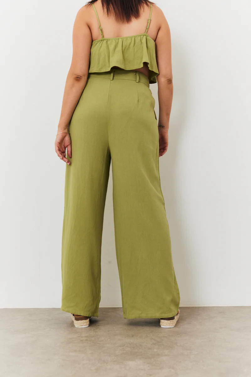 Linen Blend Wide Leg Trouser - Image 7