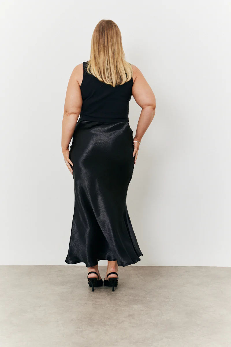 Liquid Satin Bias Cut Maxi Skirt - Image 6