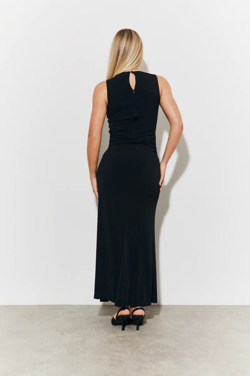 Magic Sculpting High Neck Ruched Maxi Dress - Image 3