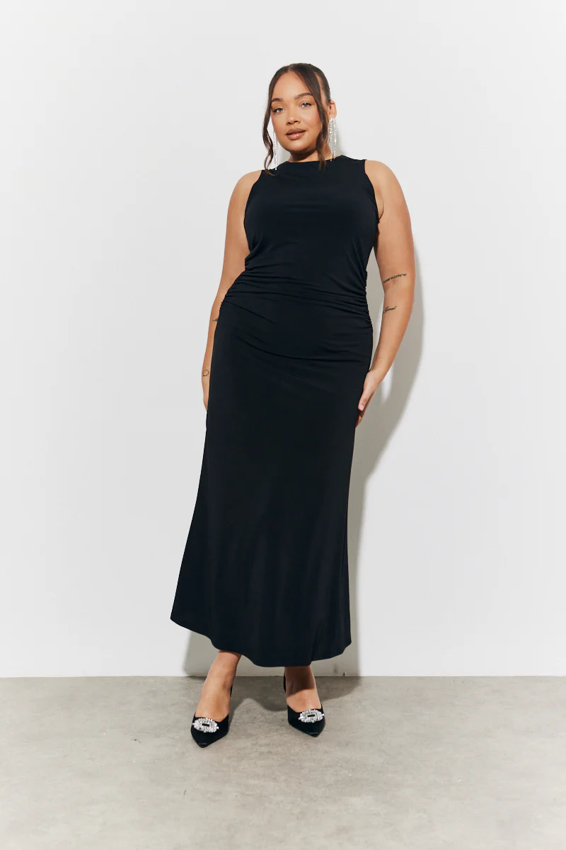 Magic Sculpting High Neck Ruched Maxi Dress - Image 5
