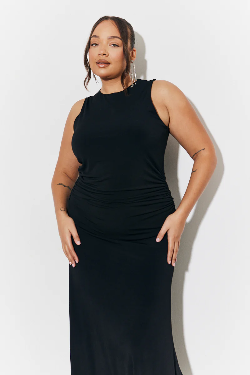 Magic Sculpting High Neck Ruched Maxi Dress - Image 6