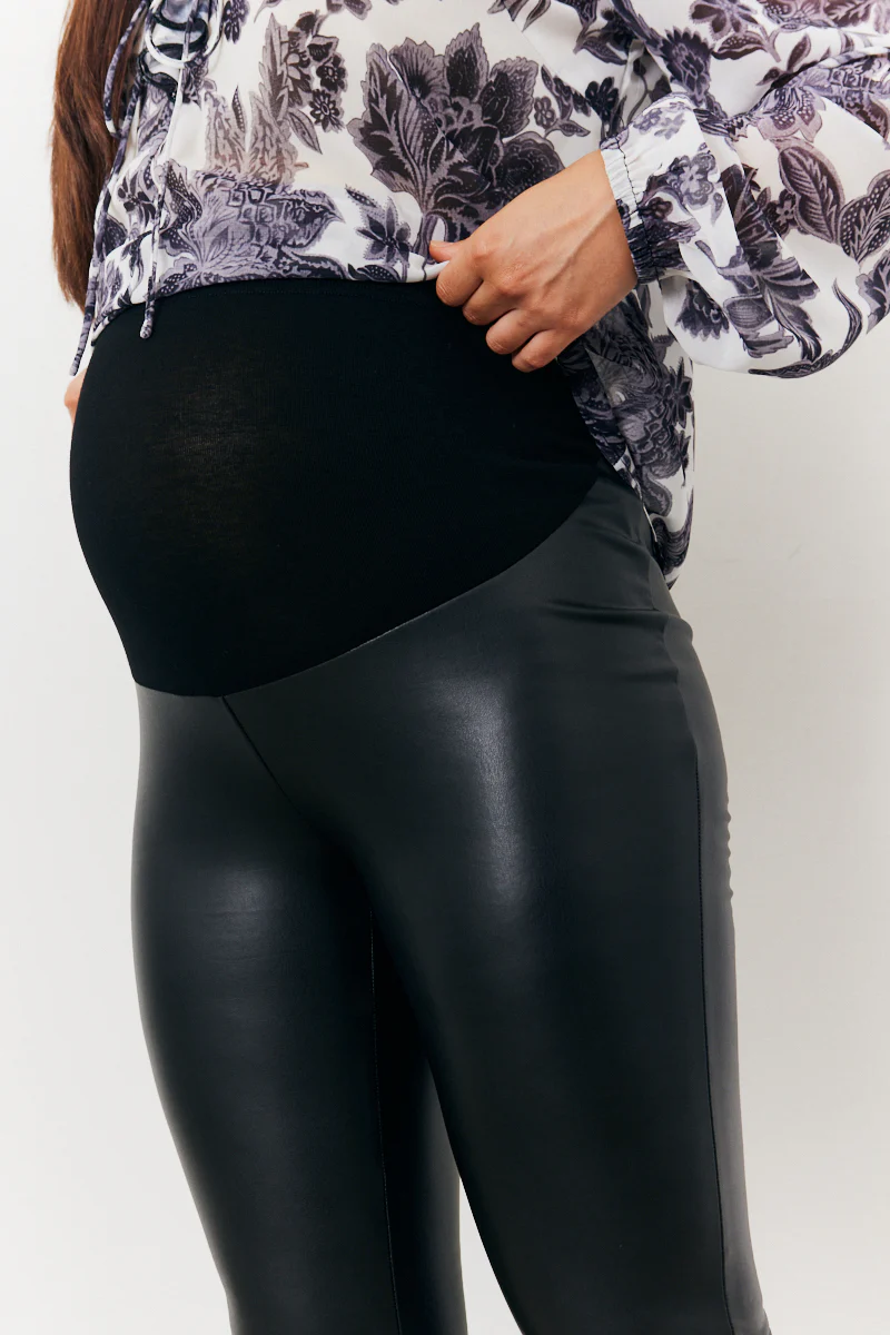 Maternity Leather Look Legging - Image 5
