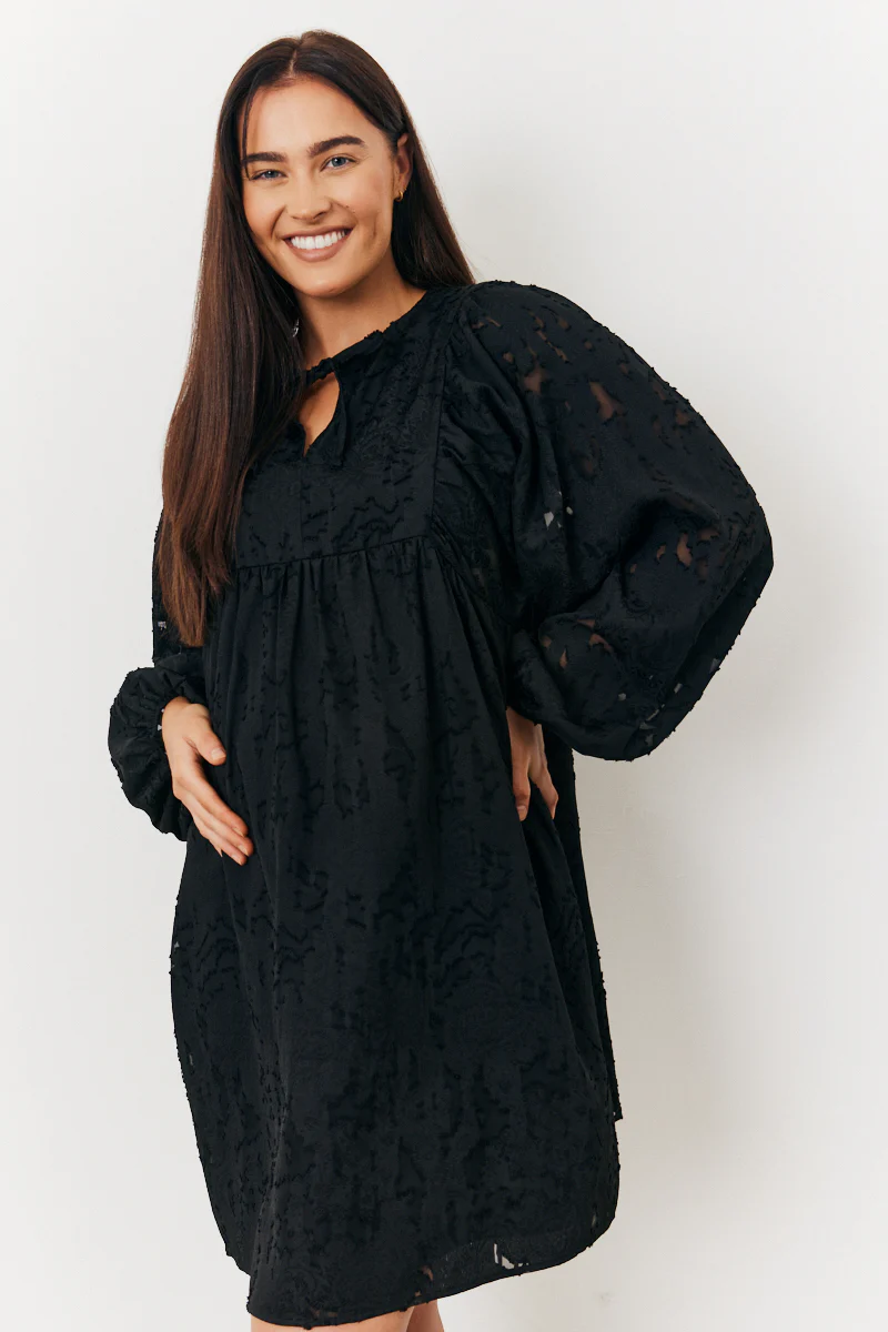 Maternity Tie Detail Smock Dress - Image 3