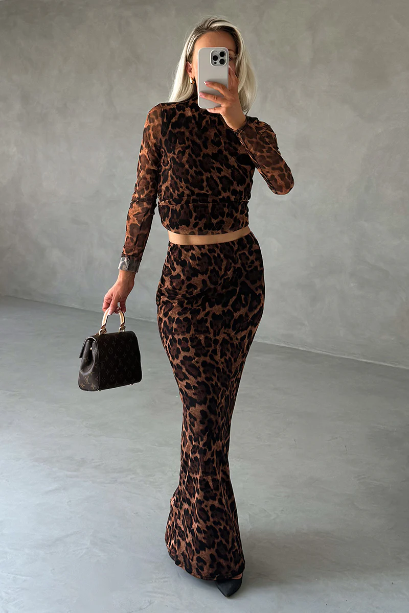 Mesh Leopard Top