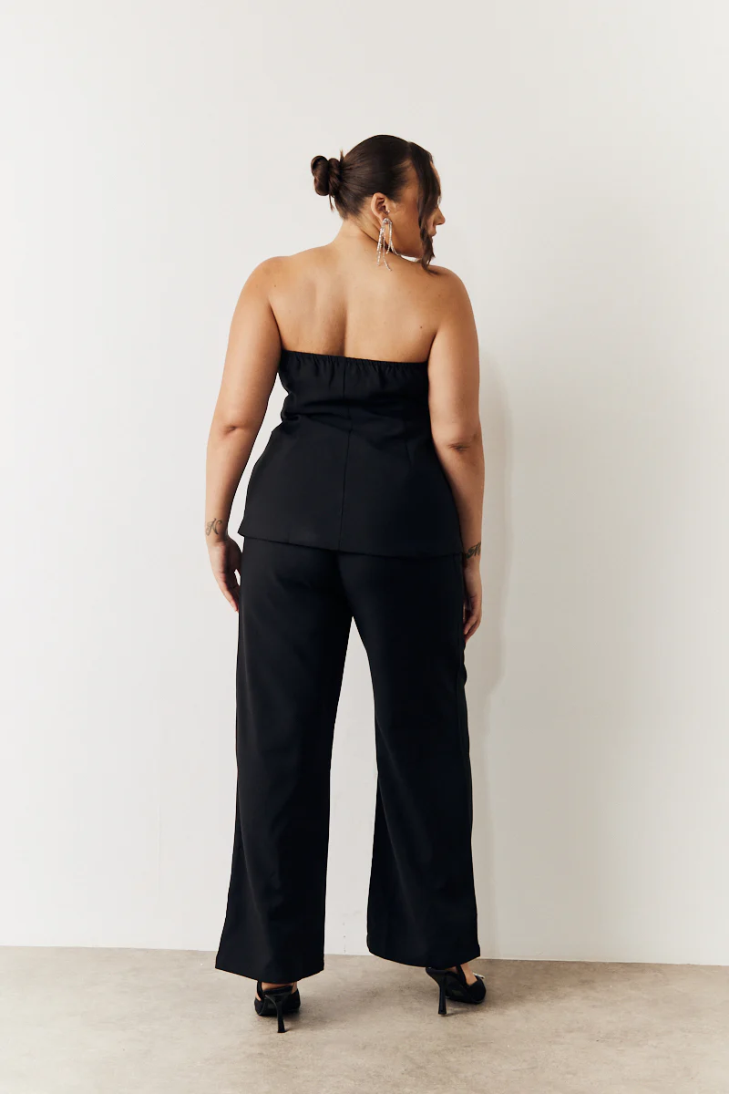 Black Tailored Wide Leg Trouser - Image 11