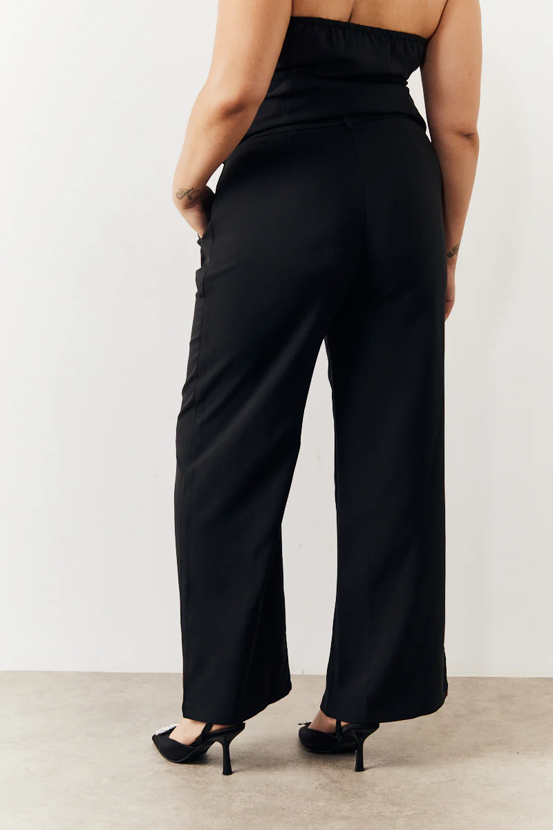 Black Tailored Wide Leg Trouser - Image 12