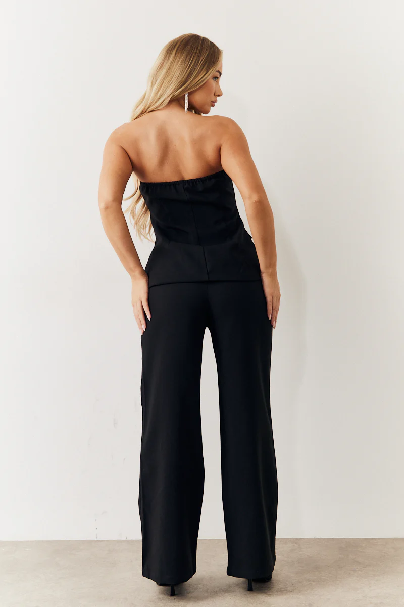 Black Tailored Wide Leg Trouser - Image 7