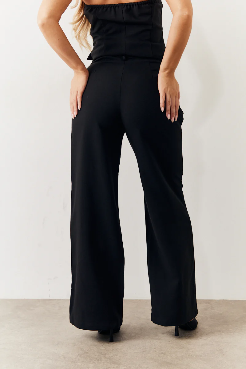 Black Tailored Wide Leg Trouser - Image 8