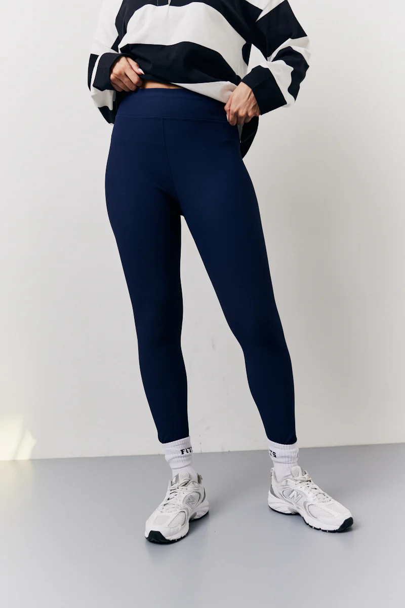 Navy High Waisted Sculpt and Control Leggings - Image 2