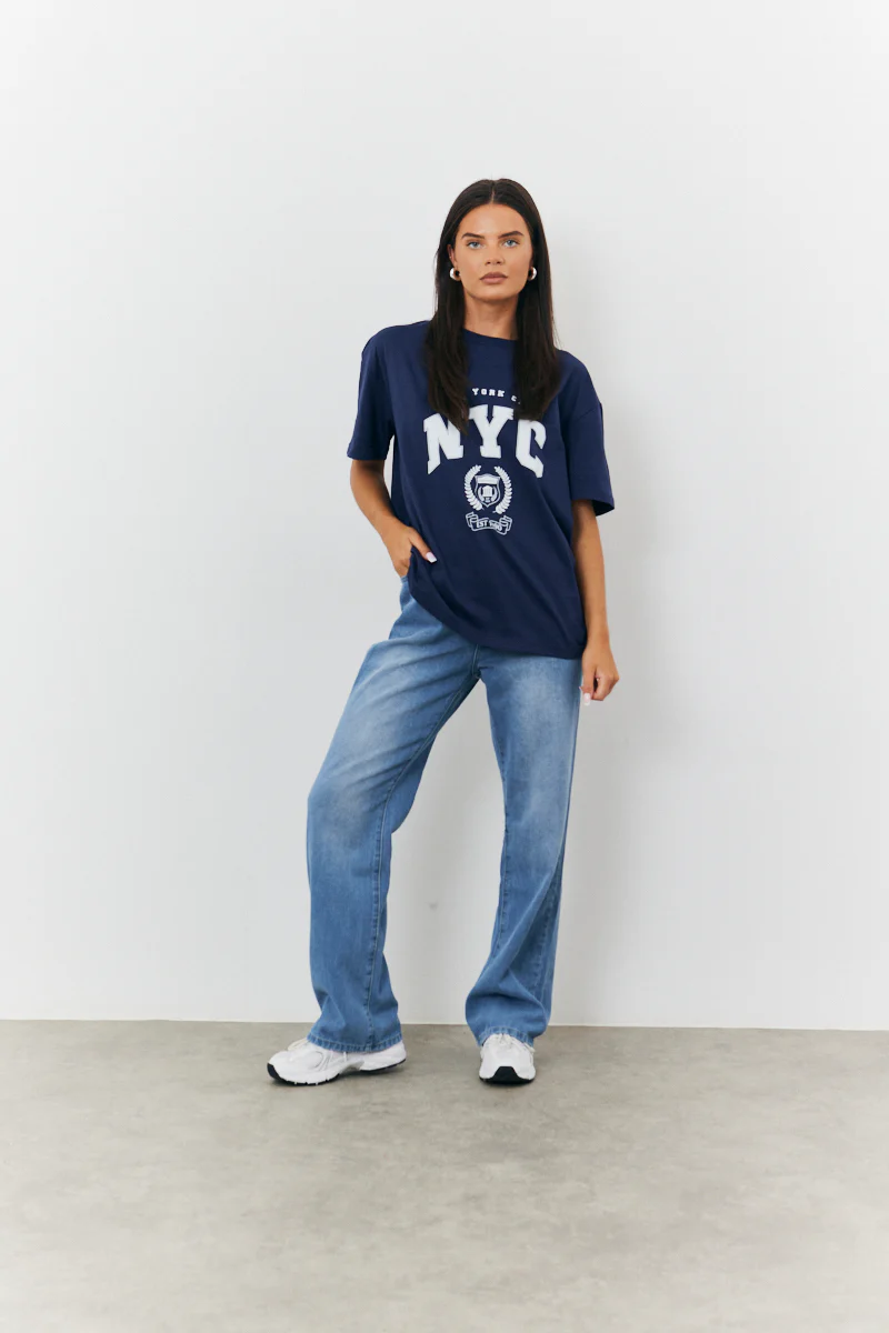 NYC Printed Graphic Varsity T-Shirt - Image 2