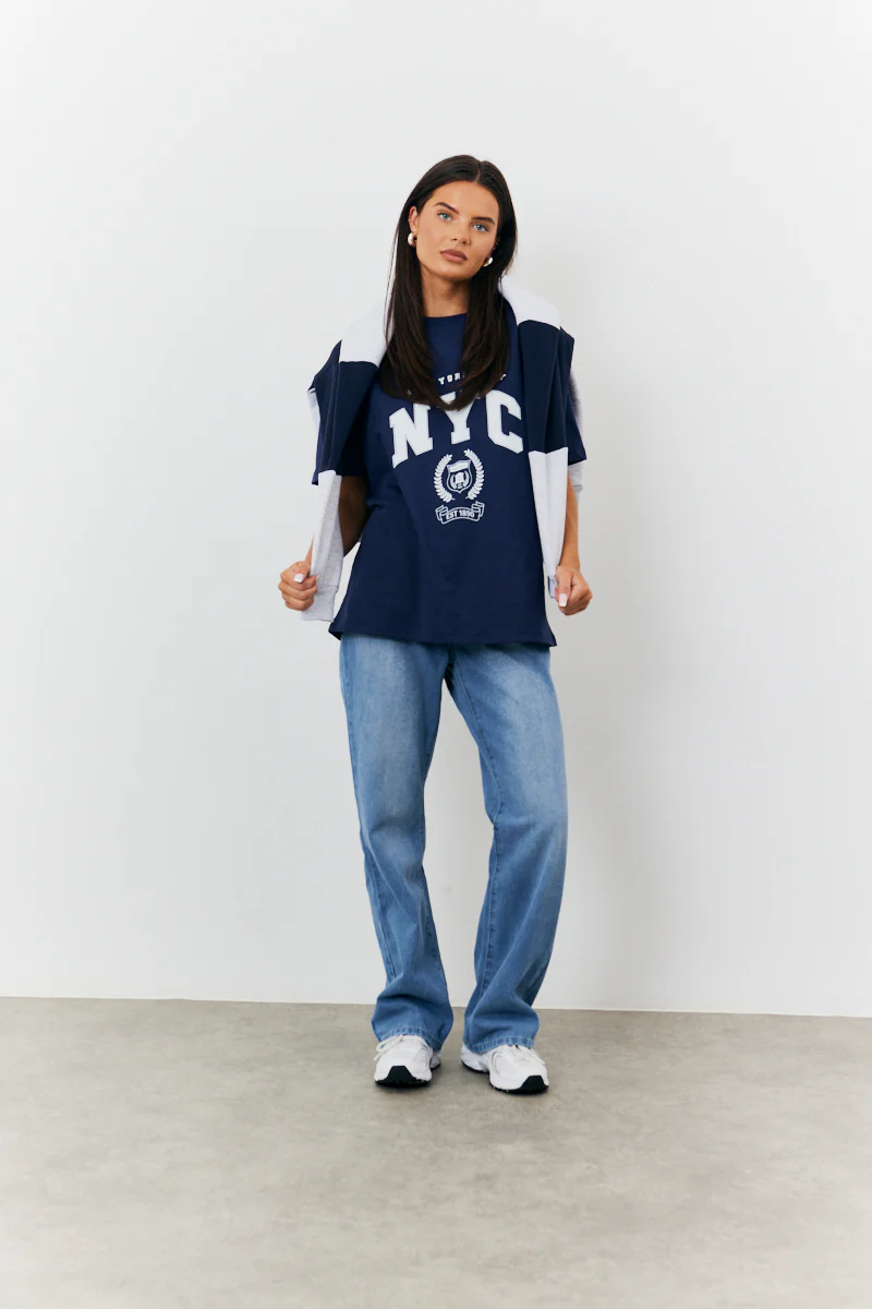 NYC Printed Graphic Varsity T-Shirt - Image 3