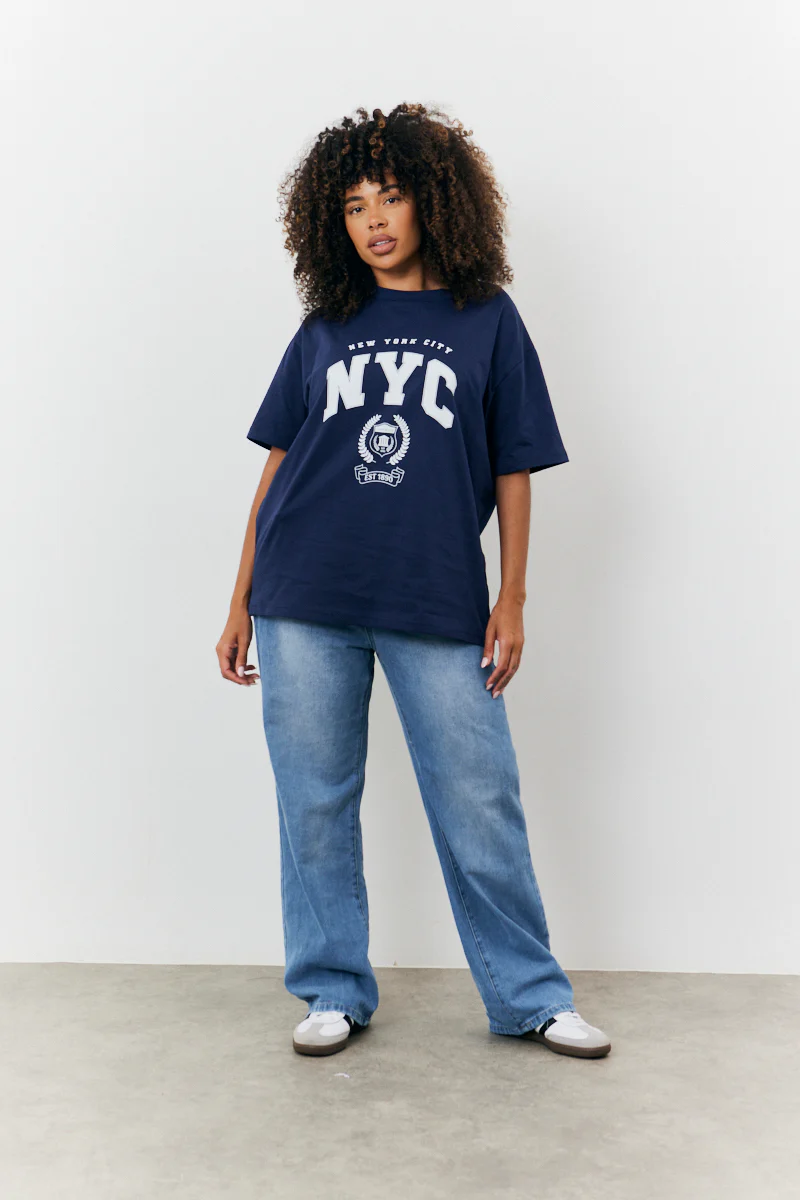 NYC Printed Graphic Varsity T-Shirt - Image 6