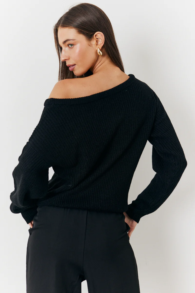 Off Shoulder Knit Jumper - Image 3