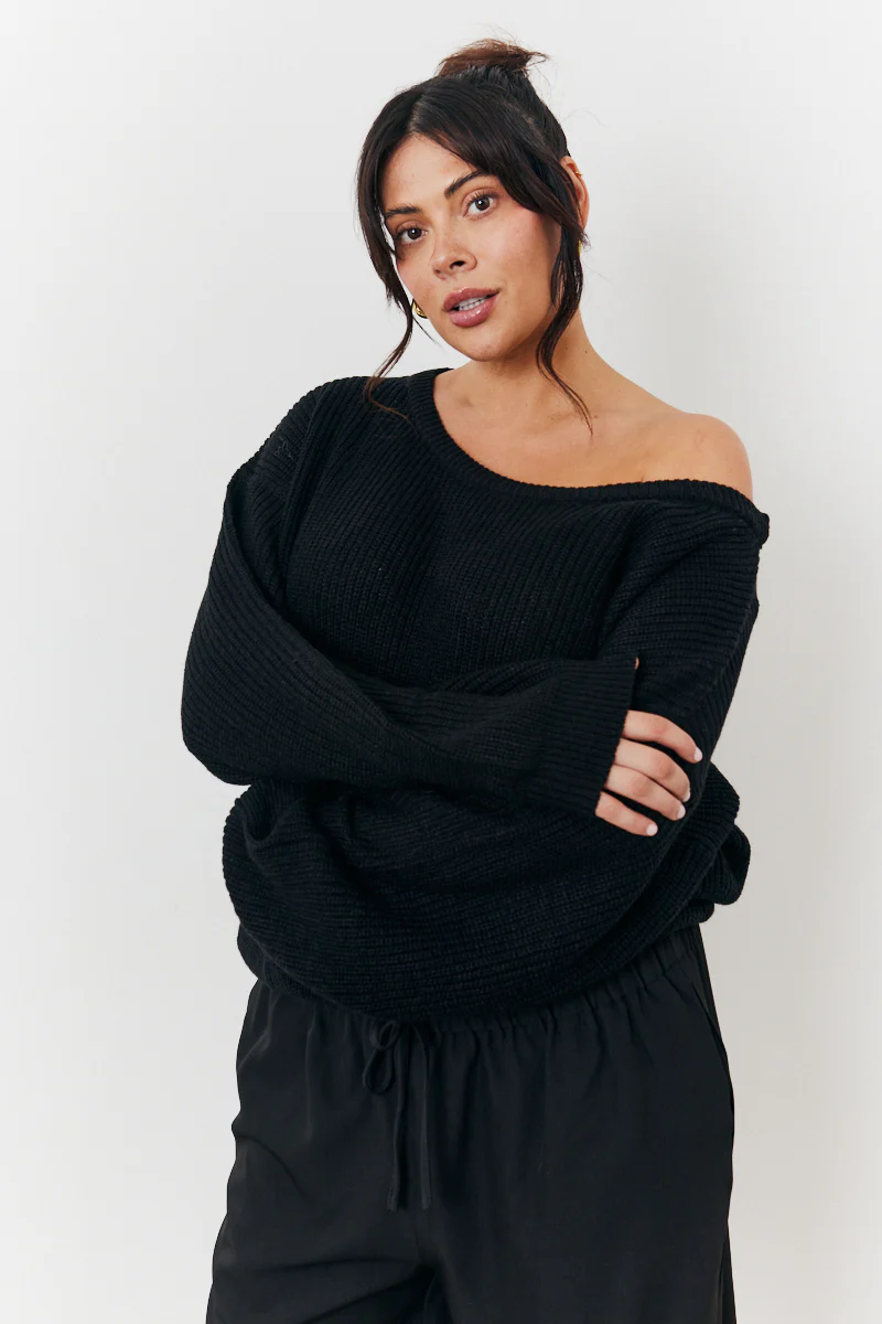Off Shoulder Knit Jumper - Image 5