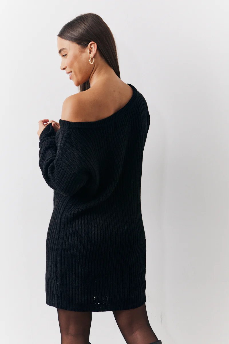 Off The Shoulder Knitted Dress - Image 3