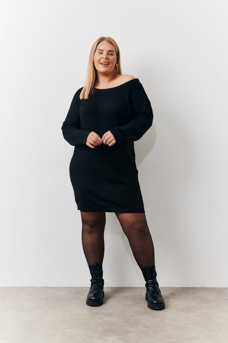 Off The Shoulder Knitted Dress - Image 5