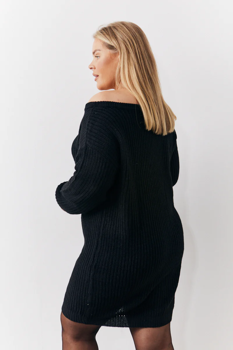 Off The Shoulder Knitted Dress - Image 8