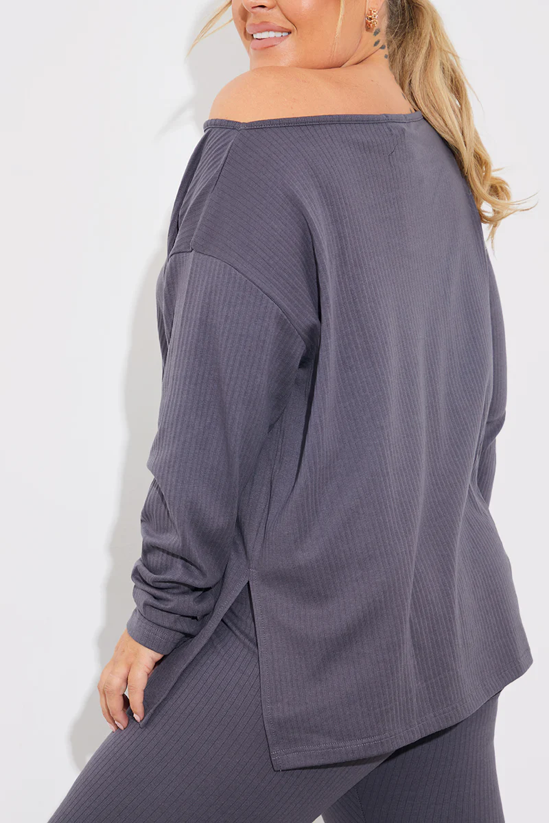Off The Shoulder Long Sleeve T Shirt And Legging Set - Image 16