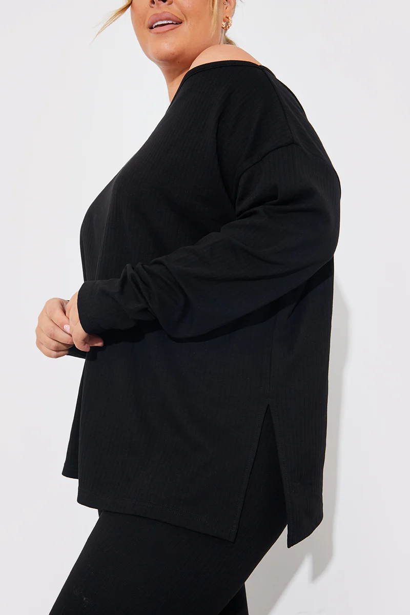 Off The Shoulder Long Sleeve T Shirt And Legging Set - Image 4