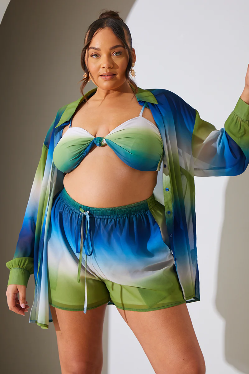 Ombre Chiffon Beach Co-Ord Shirt - Image 6