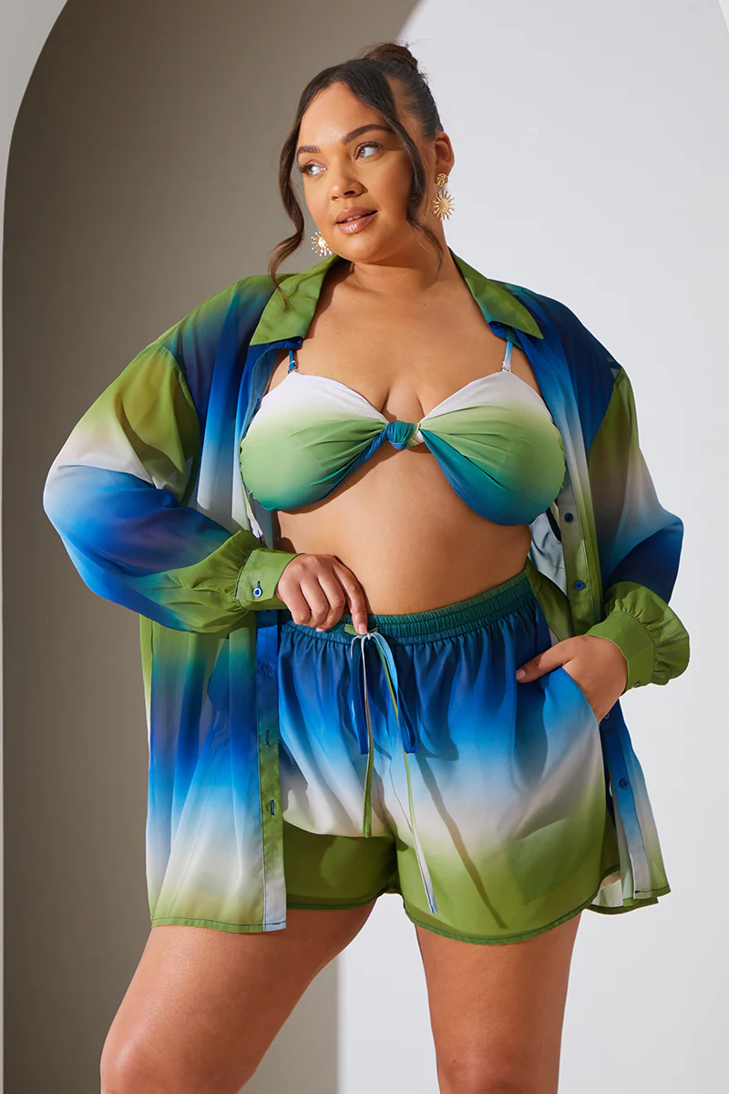 Ombre Chiffon Floaty Co-Ord Beach Shorts - Image 6
