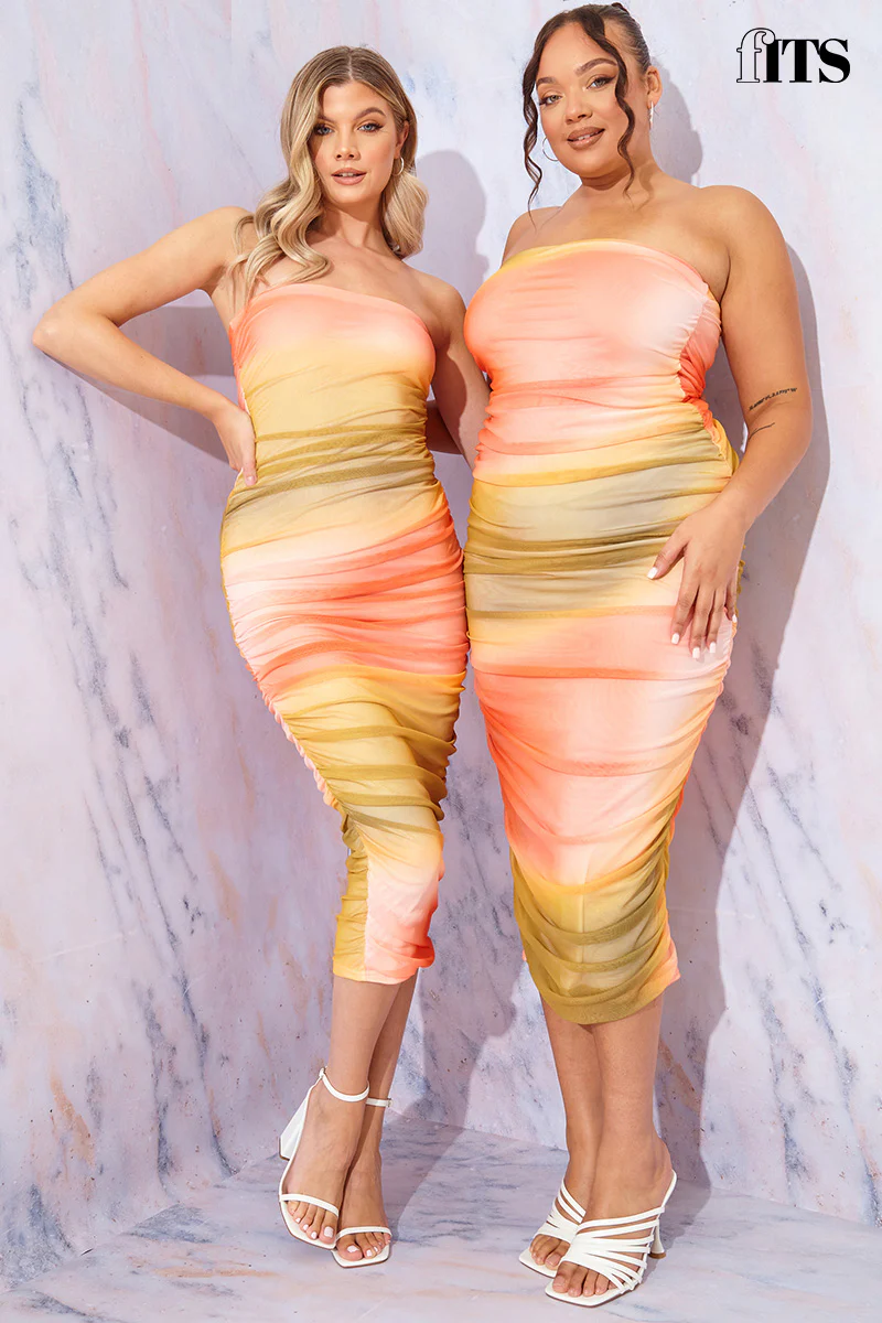 Ombre Mesh Bandeau Midi Dress - Image 18