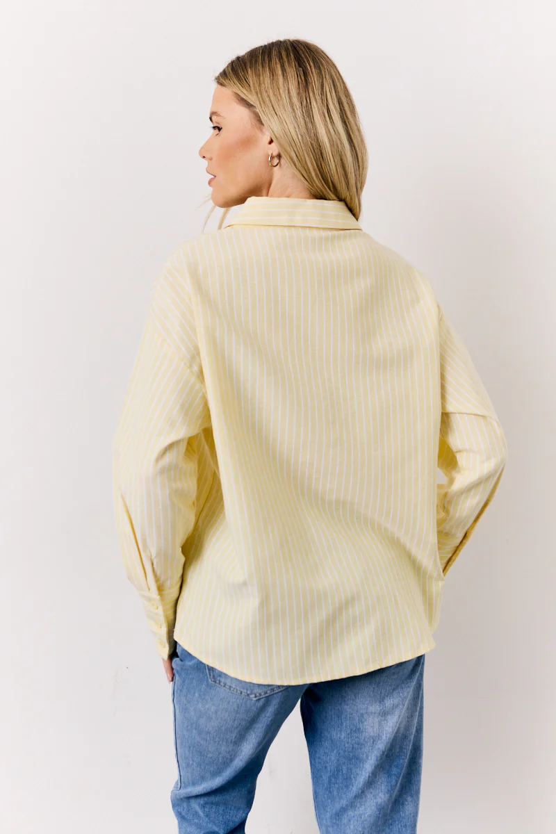 Yellow Oversized Stripe Shirt - Image 3