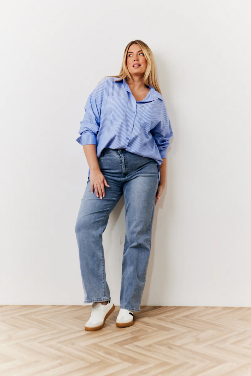 Oversized Striped Poplin Shirt - Image 6