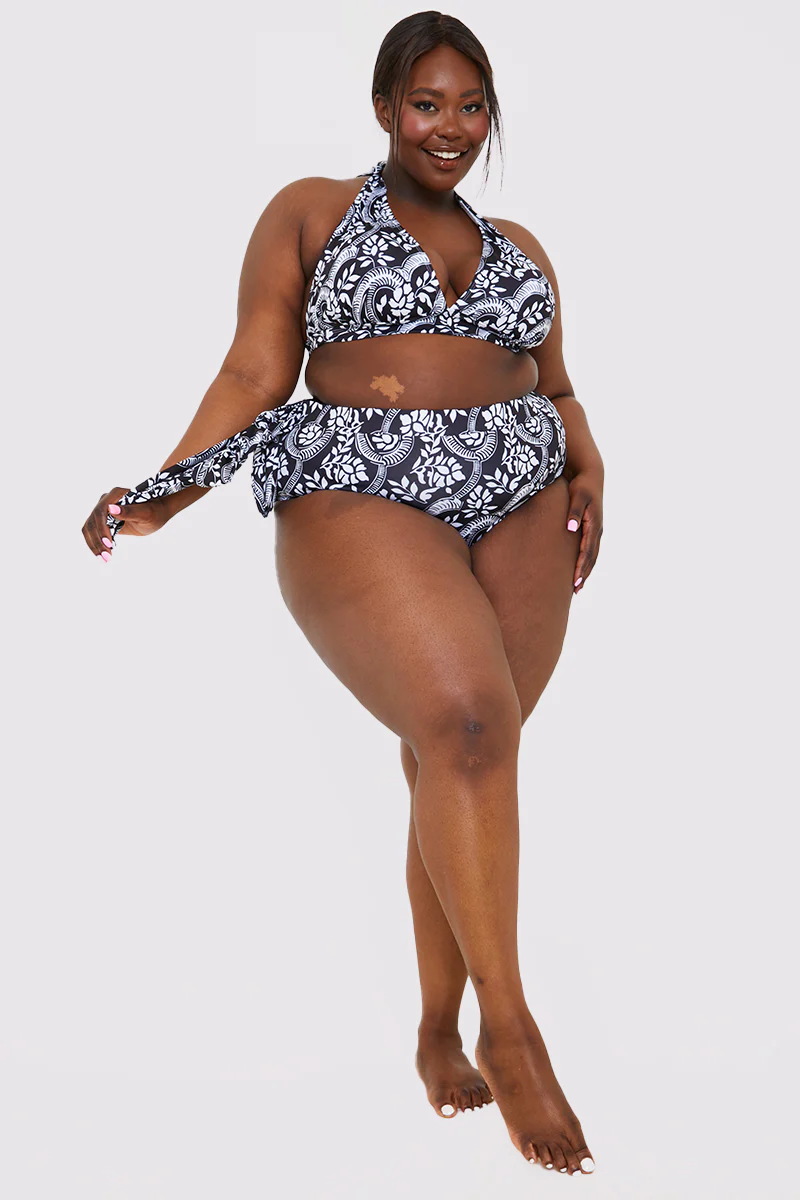 Paisley Print Tie Side Bikini Bottom - Image 9