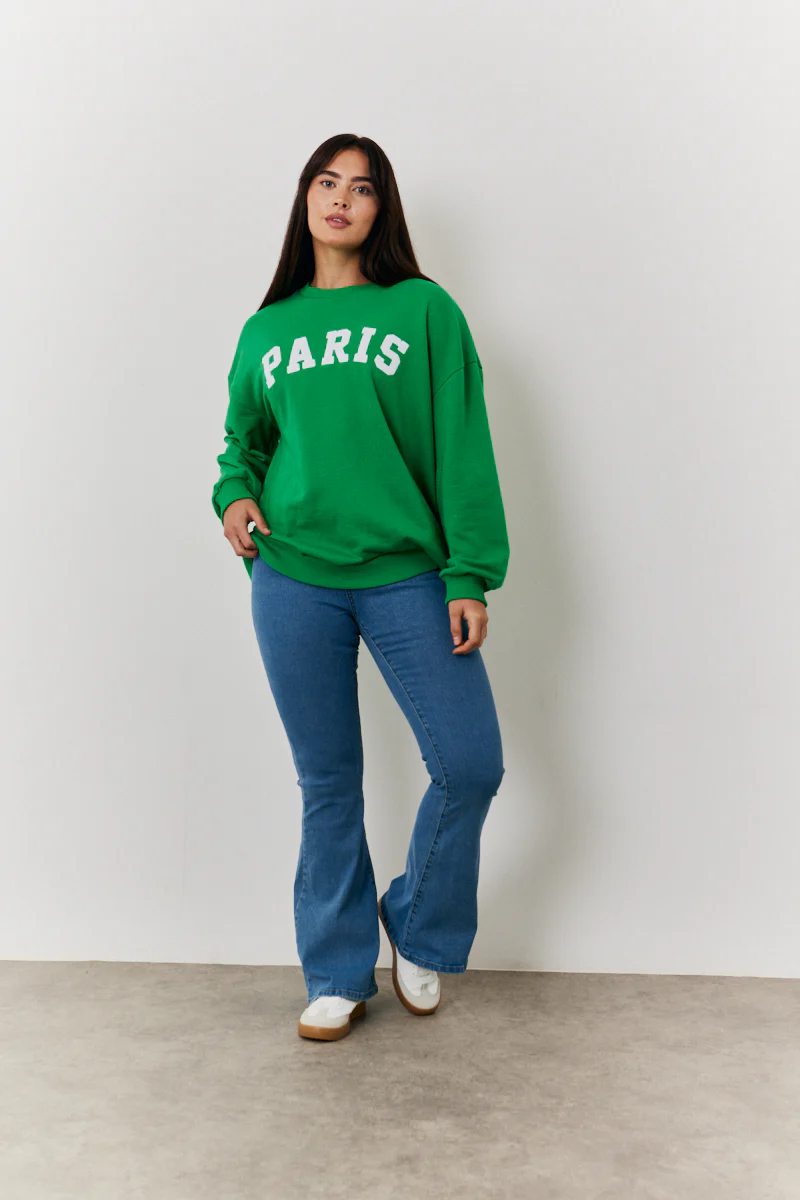 Paris Embroidered Slogan Sweatshirt - Image 2