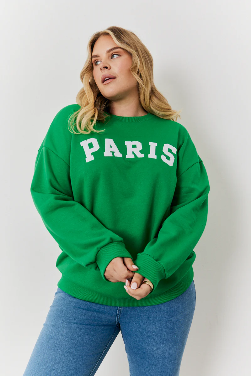 Paris Embroidered Slogan Sweatshirt - Image 5