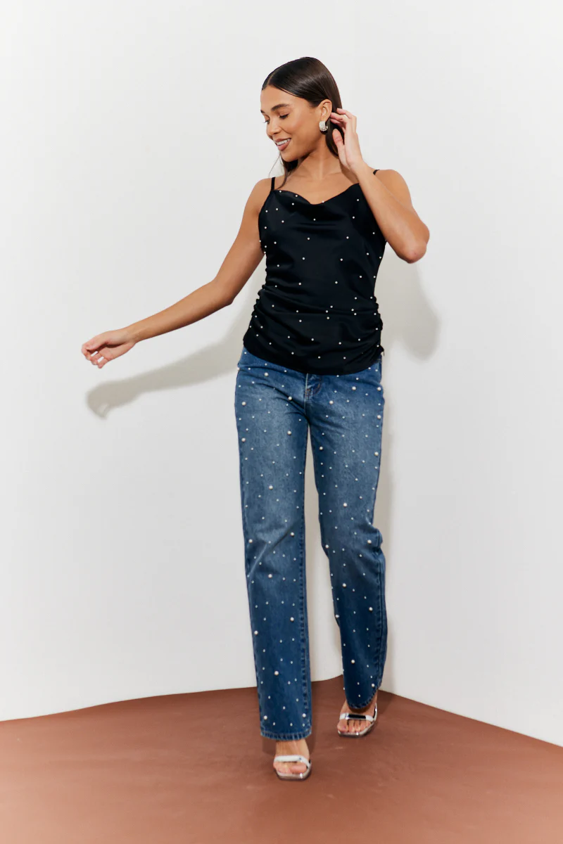 Pearl Embellished Cami Top - Image 2