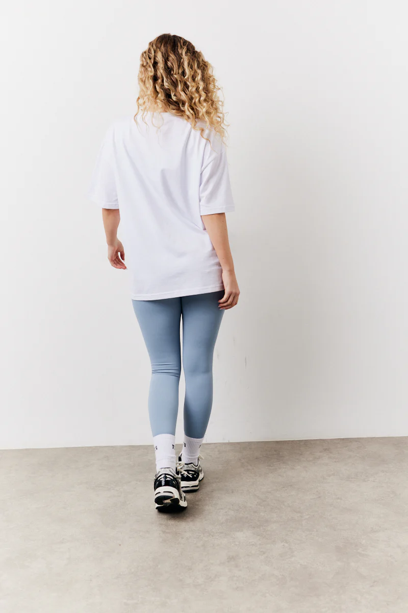 White Fits Pilates Graphic Oversized T-Shirt - Image 4