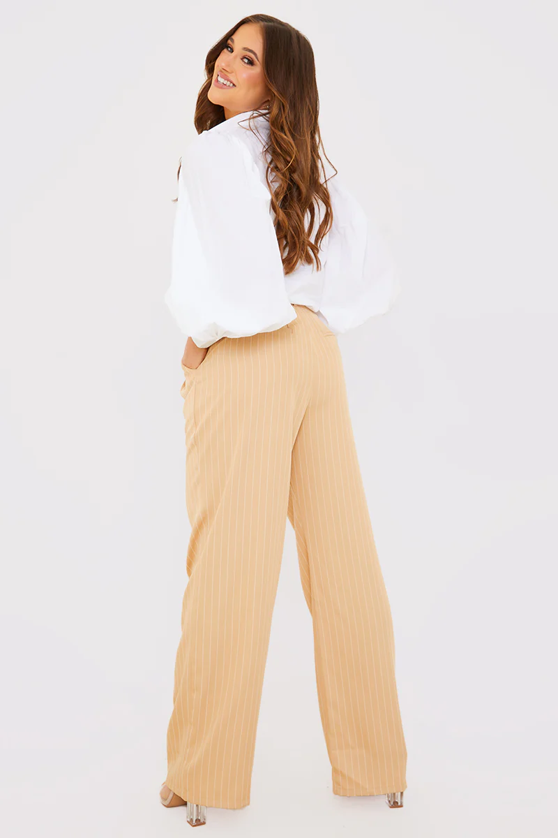 Pin Stripe Wide Leg Trousers - Image 3