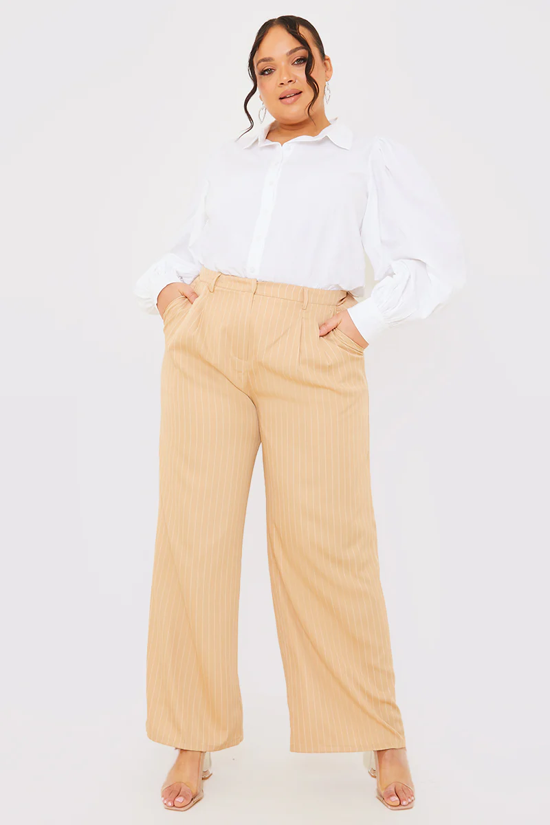 Pin Stripe Wide Leg Trousers - Image 4