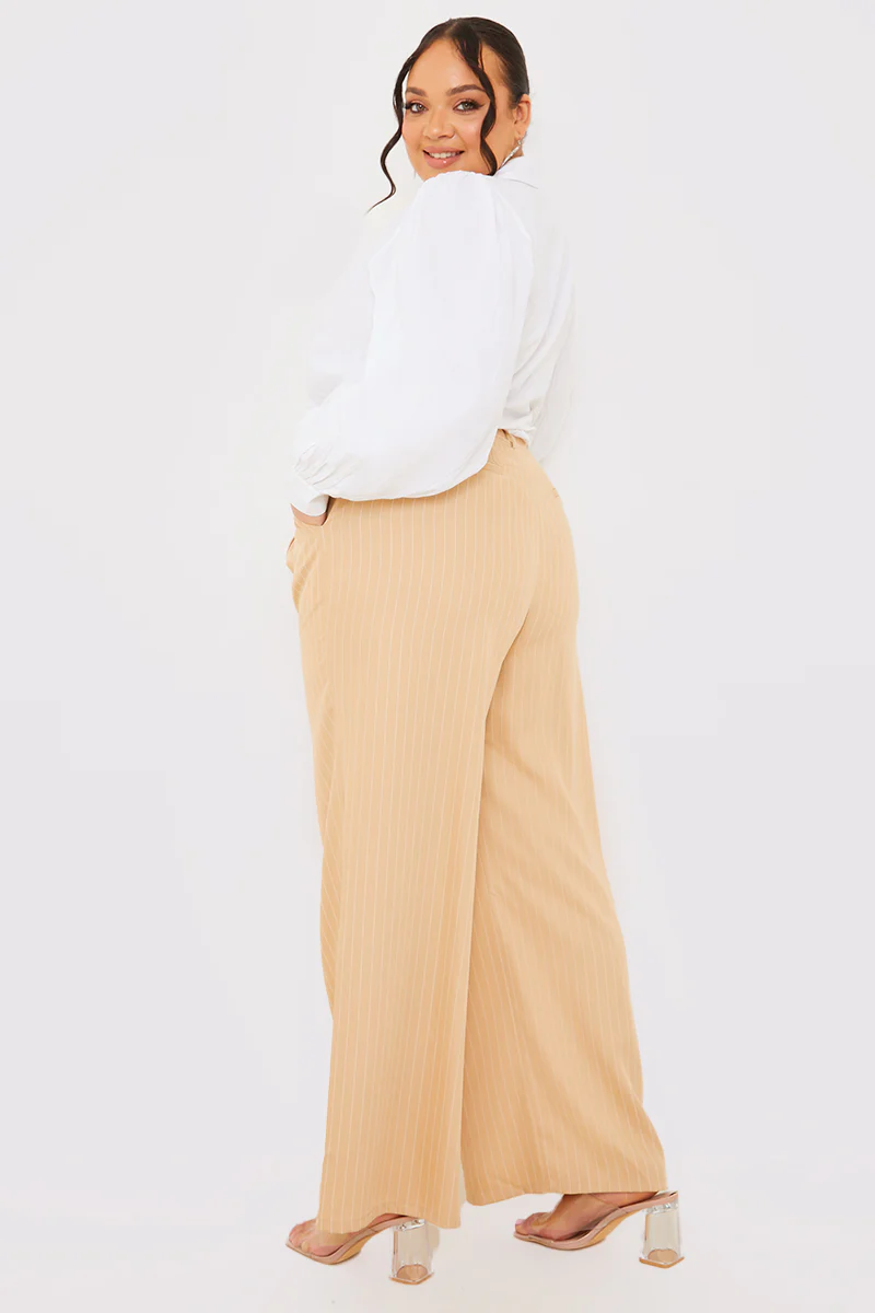 Pin Stripe Wide Leg Trousers - Image 5