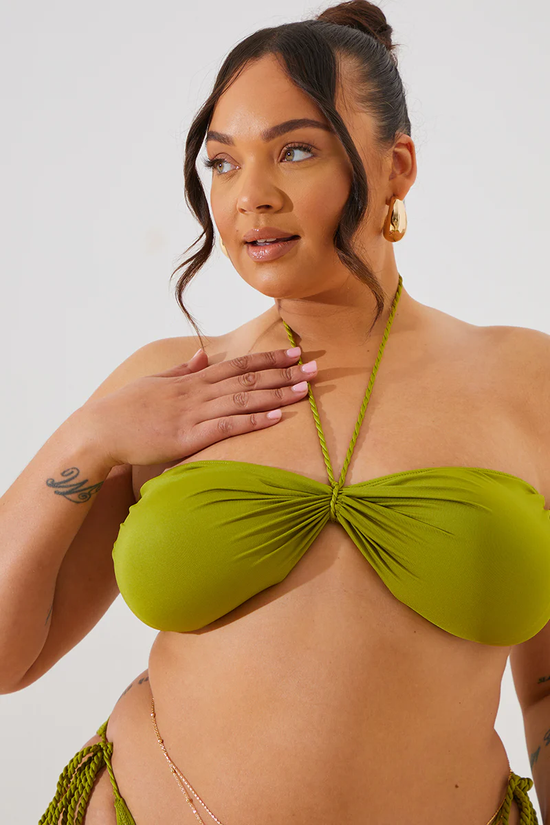 Plait Detail Halter Neck Bikini Top - Image 7