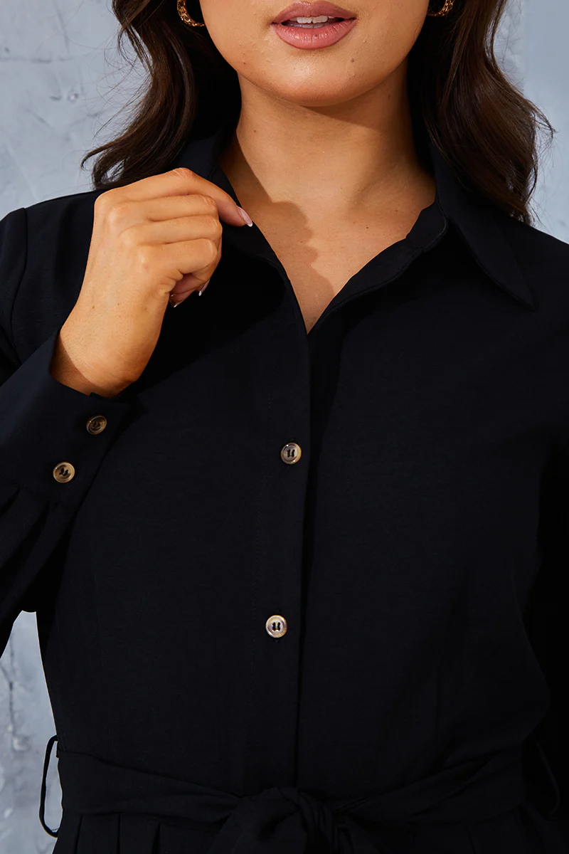 Pleated Shirt Dress - Image 3