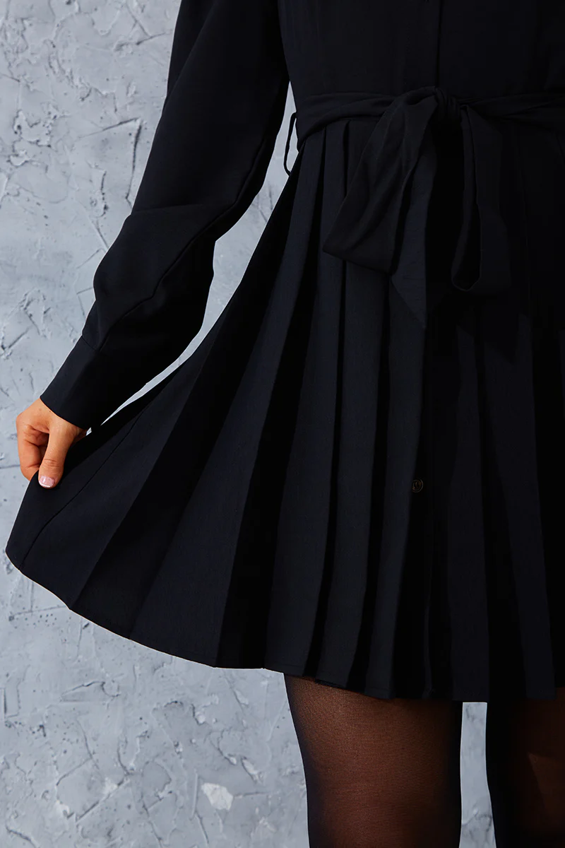 Pleated Shirt Dress - Image 4
