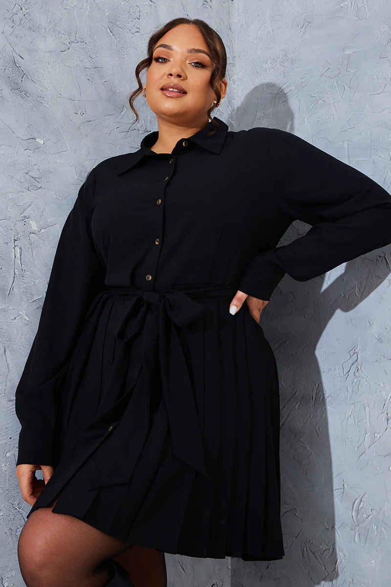 Pleated Shirt Dress - Image 6