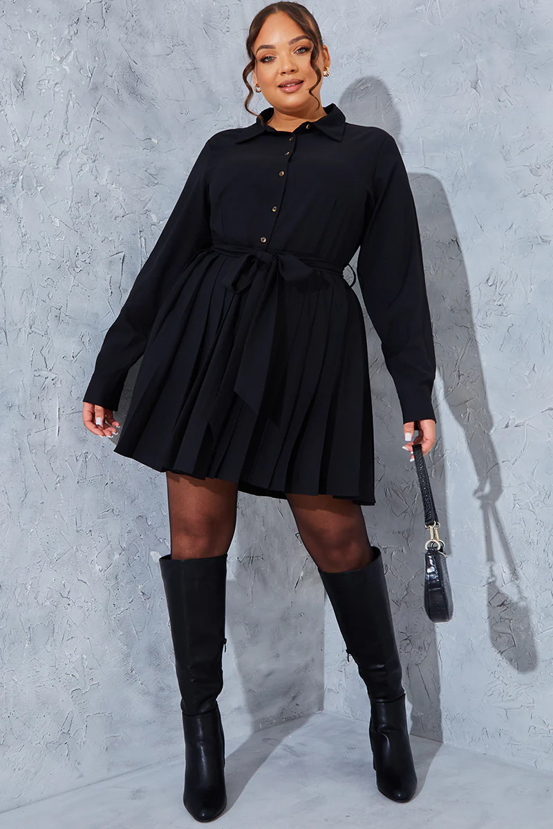 Pleated Shirt Dress - Image 7