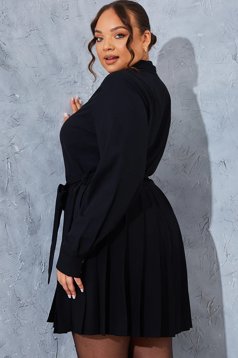 Pleated Shirt Dress - Image 9
