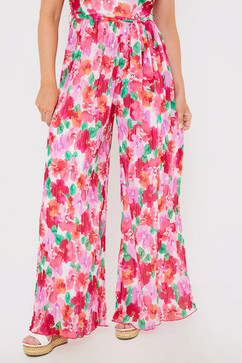 Plisse Sleeveless Wide Leg Jumpsuit - Image 4